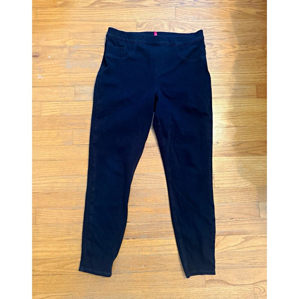 SPANX L Black Pull On Skinny Jeans Stretch Jeggings Tummy Control Pants